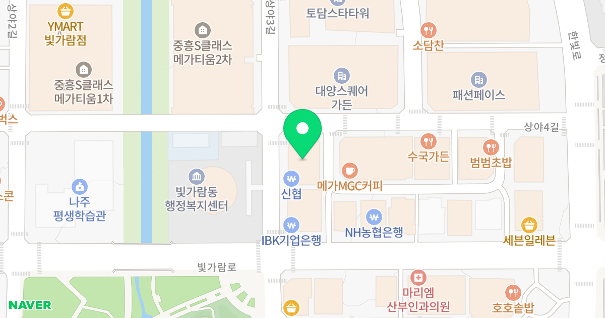 휴로스센트럴 오피스텔 위치 지도 - 전라남도 나주시 상야3길 17
