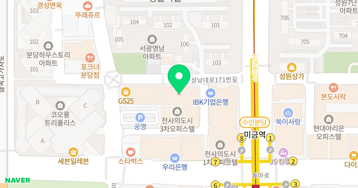 골든벨리오피스텔 위치 지도 - 경기도 성남시 분당구 성남대로171번길 9