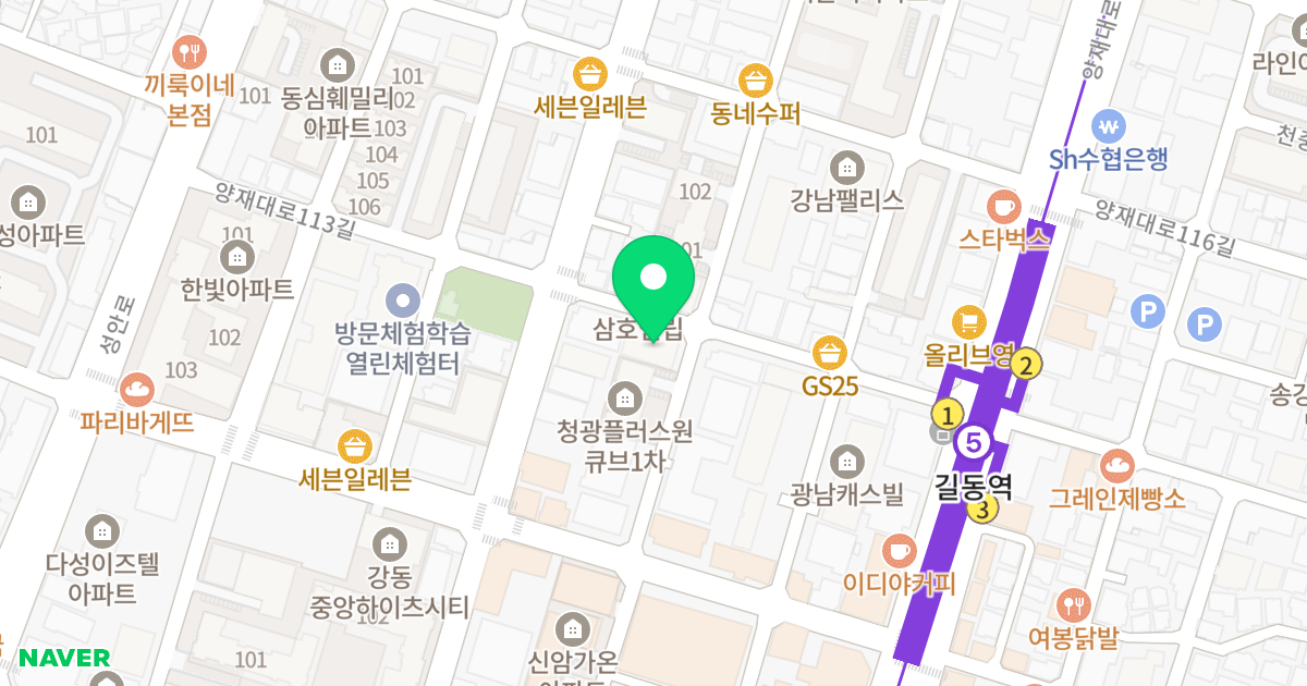 다성 이즈빌 위치 지도 - 서울특별시 강동구 천중로42길 68