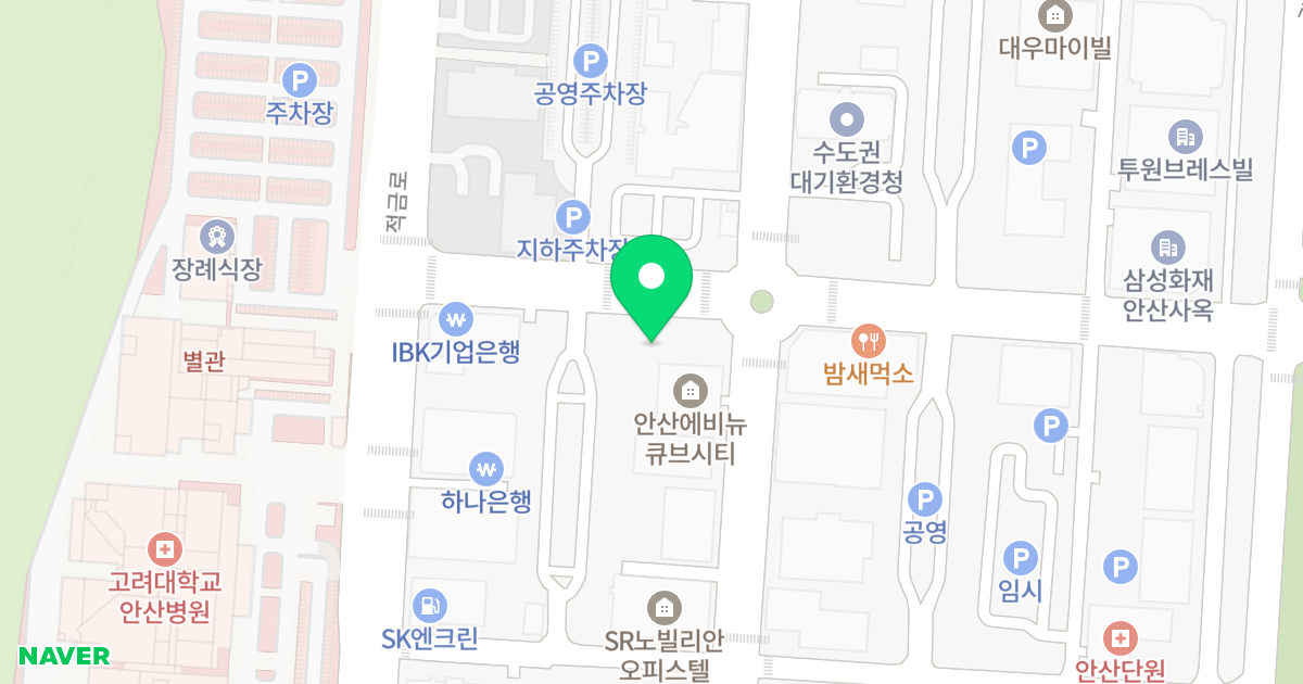 에비뉴 큐브시티 위치 지도 - 경기도 안산시 단원구