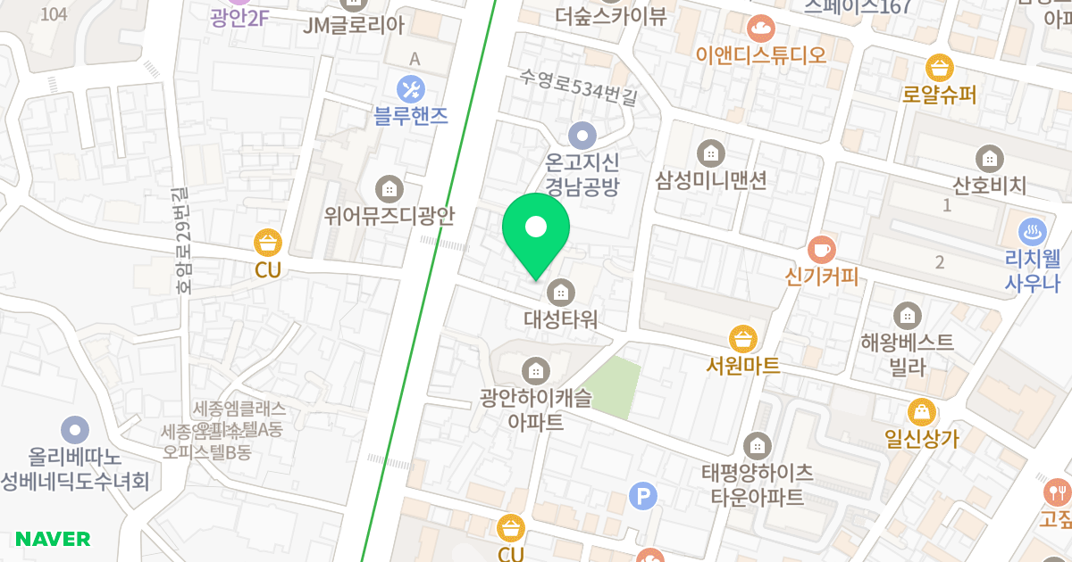 스테이빌 위치 지도 - 부산광역시 수영구