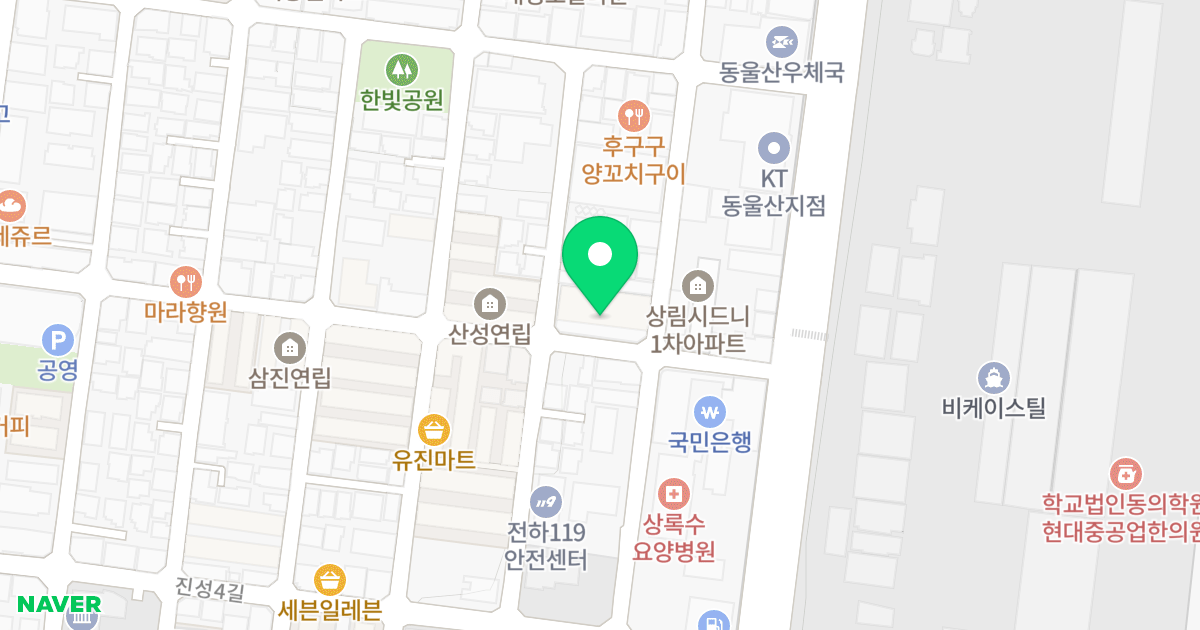 해븐 하늘빛 위치 지도 - 울산광역시 동구 진성3길 14