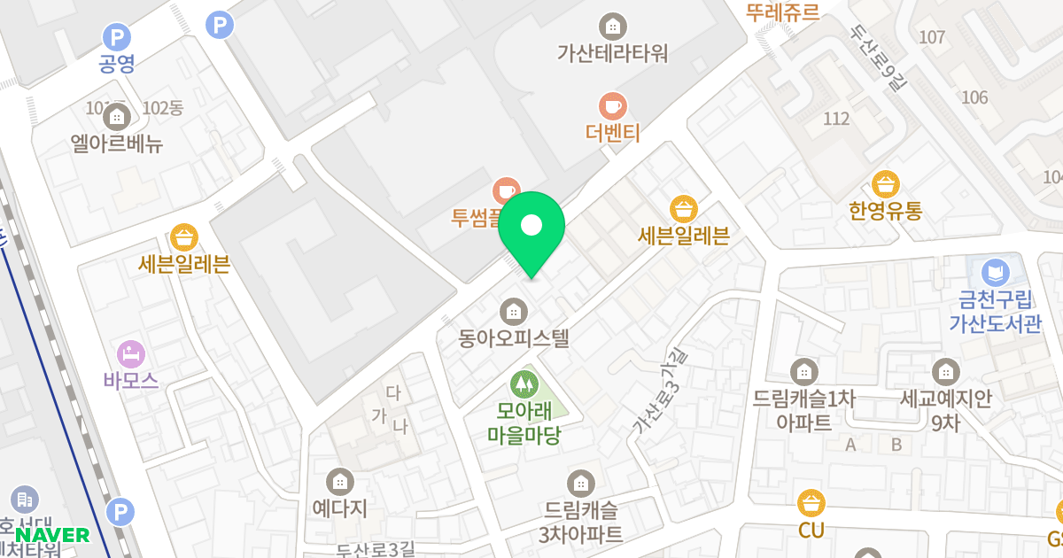공간오피스텔 위치 지도 - 서울특별시 금천구 가산로7길 81