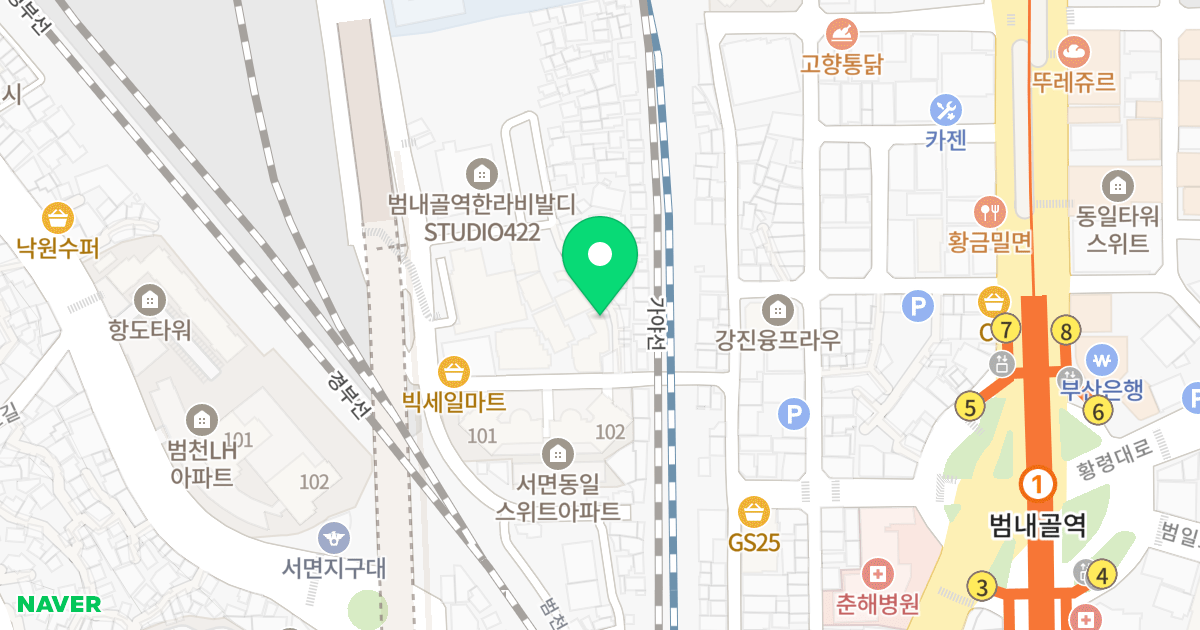 아진더팔라시우 위치 지도 - 부산광역시 부산진구 범천로12번길 15