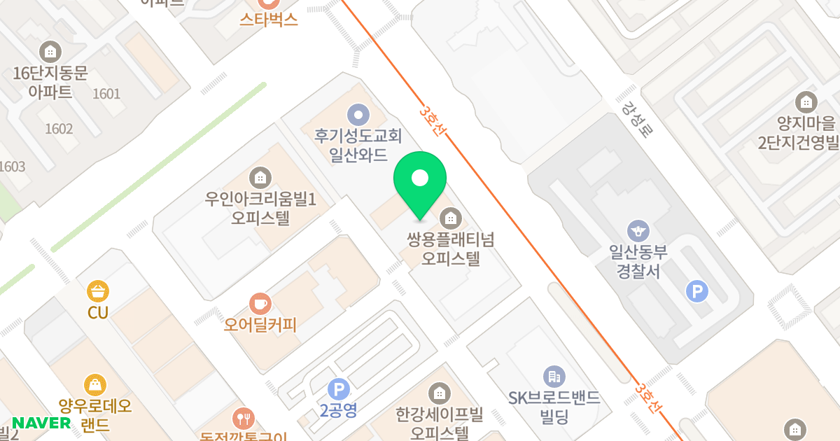 일산쌍용플래티넘오피스텔 위치 지도 - 경기도 고양시 일산동구 중앙로 1347