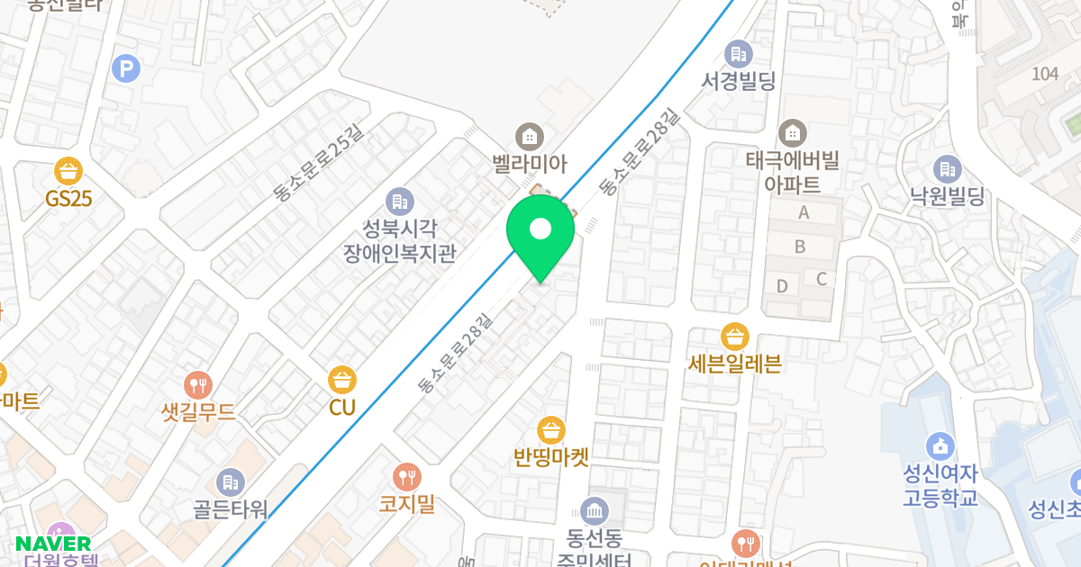 1 위치 지도 - 서울특별시 성북구 동소문로28길 22