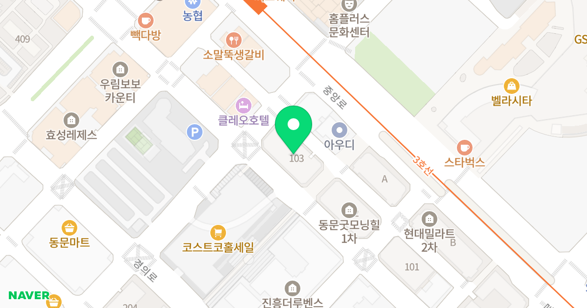 백석역 동문굿모닝힐1 103동 위치 지도 - 경기도 고양시 일산동구 장백로 26