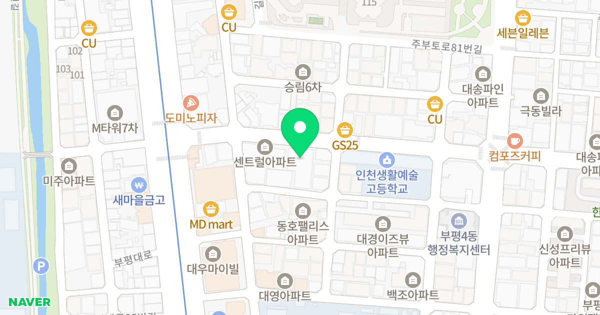 카이저 위치 지도 - 인천광역시 부평구 부흥북로 12