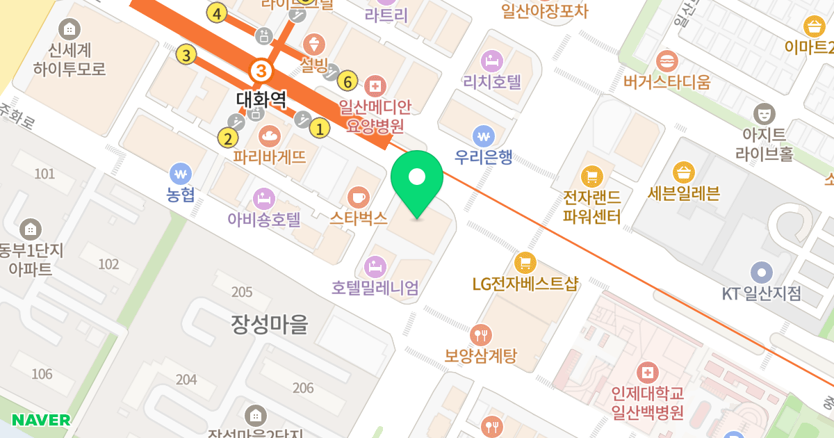 삼운트루아오피스텔 위치 지도 - 경기도 고양시 일산서구 중앙로 1557