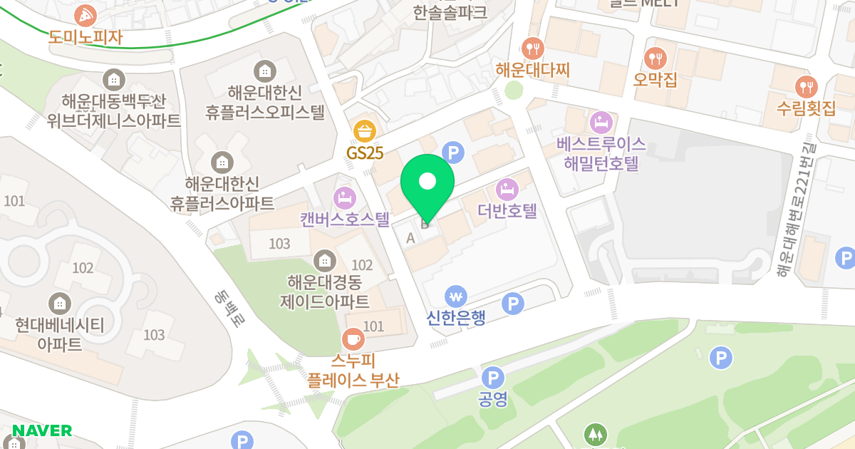 JS officetel B 위치 지도 - 부산광역시 해운대구 해운대해변로197번길 10-6