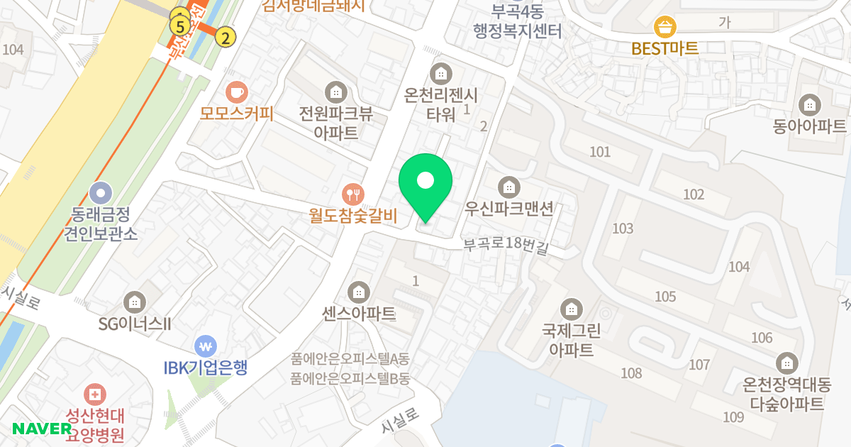 서정빌라 위치 지도 - 부산광역시 금정구 부곡로18번길 5-2