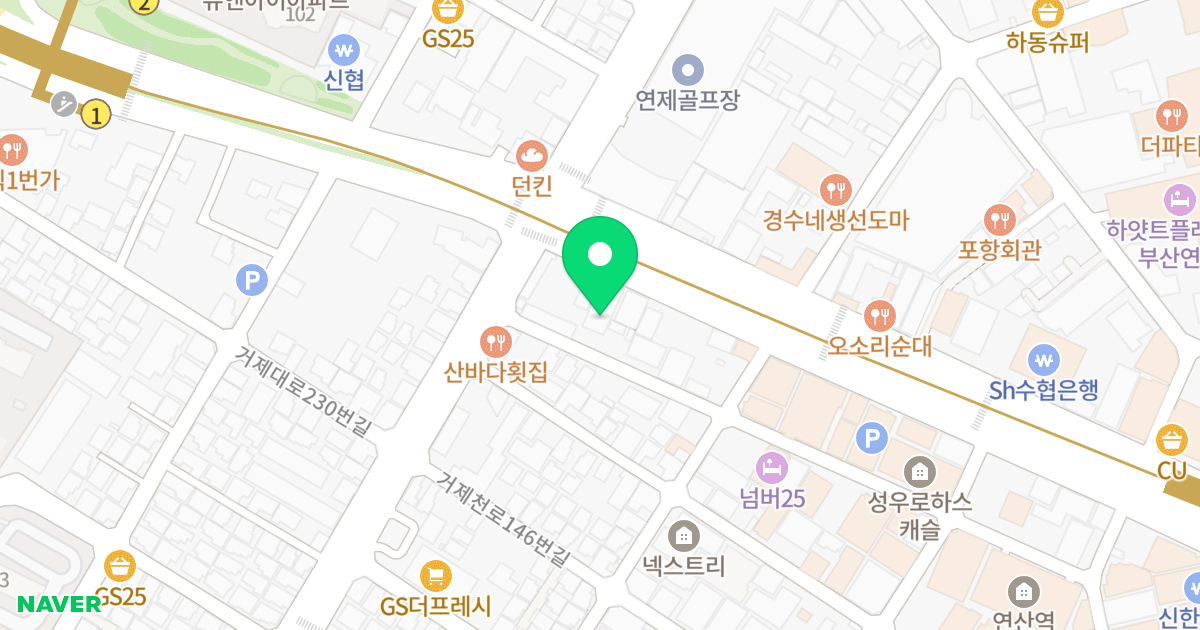샤이나오피스텔 위치 지도 - 부산광역시 연제구 월드컵대로 173