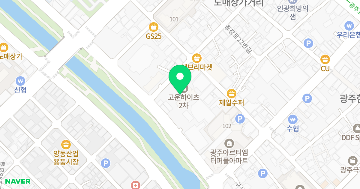 (22) 위치 지도 - 광주광역시 동구 천변우로 329-10