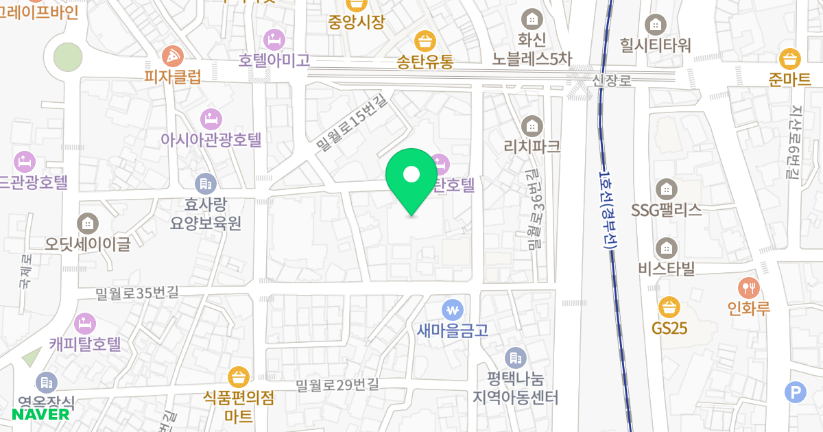 힐탑 포레스트 위치 지도 - 경기도 평택시 밀월로43번길 7