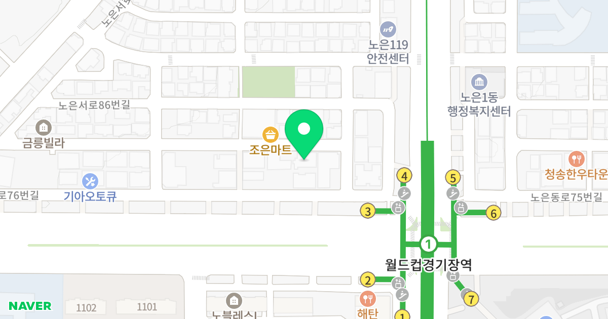 스타온오피스텔 위치 지도 - 대전광역시 유성구 노은서로80번길 64