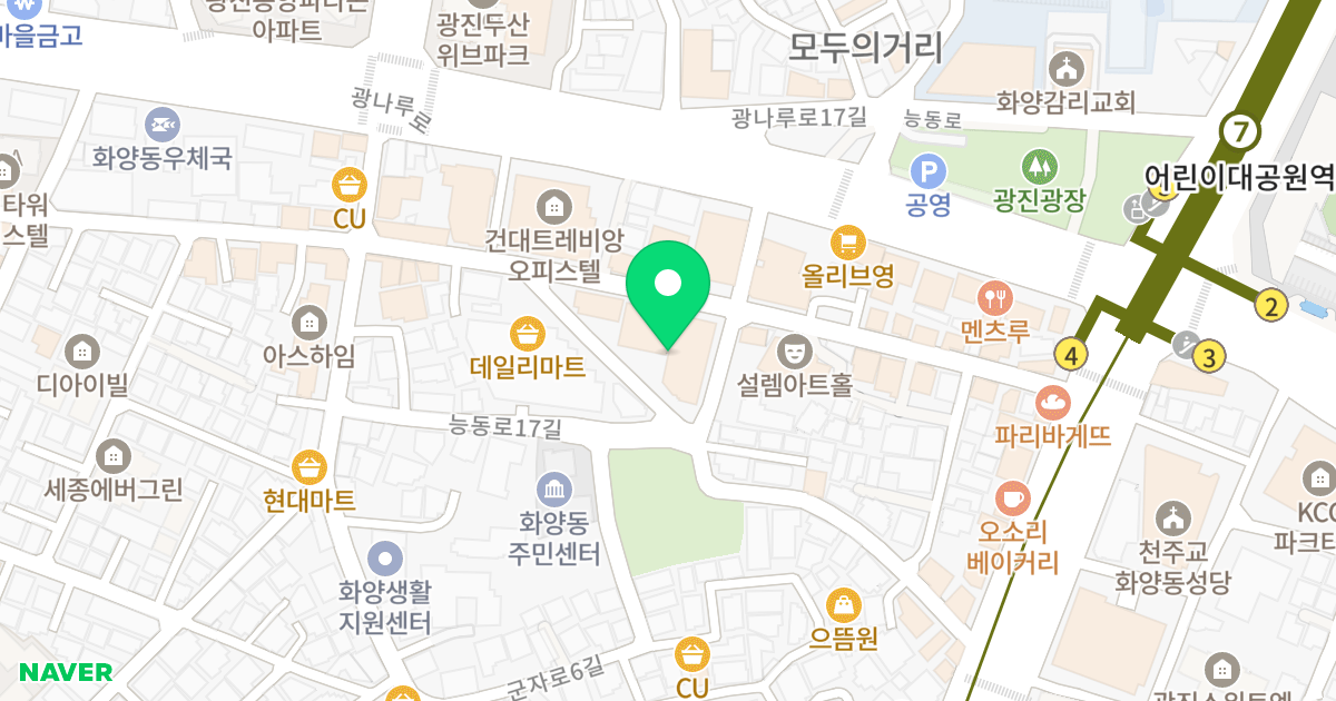광진 코지웰 위치 지도 - 서울특별시 광진구 능동로19길 35