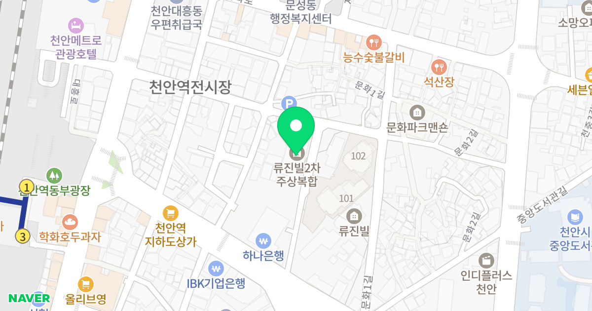 류진빌2차 위치 지도 - 충청남도 천안시 동남구