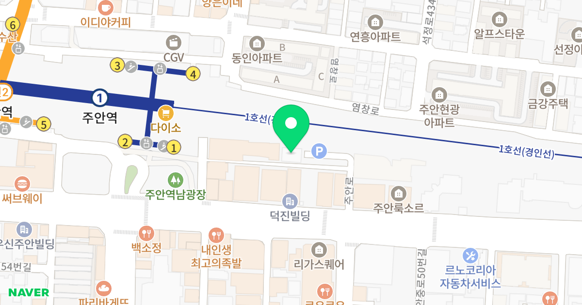 레인보우캐슬 위치 지도 - 인천광역시 미추홀구 주안로 117-24