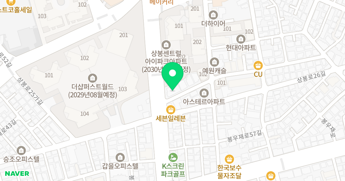 (506-8) 위치 지도 - 서울특별시 중랑구 상봉로 110