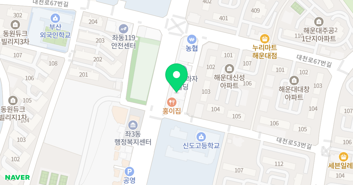 마이우스골드오피스텔 위치 지도 - 부산광역시 해운대구 좌동순환로 72