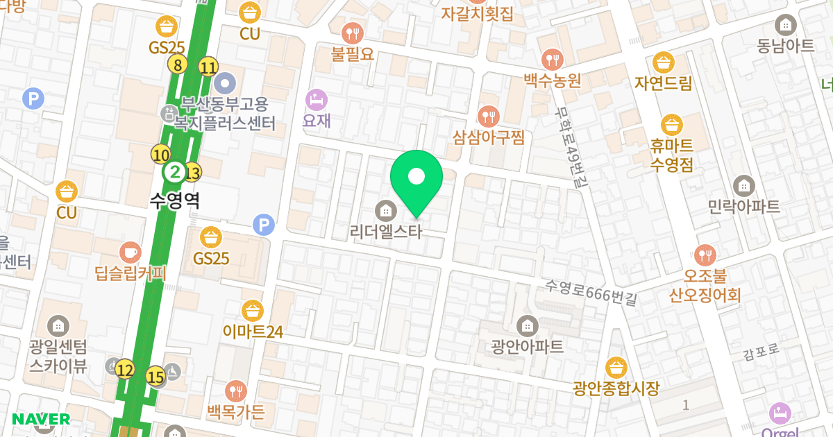 리더엘파크 위치 지도 - 부산광역시 수영구 무학로21번길 77-4