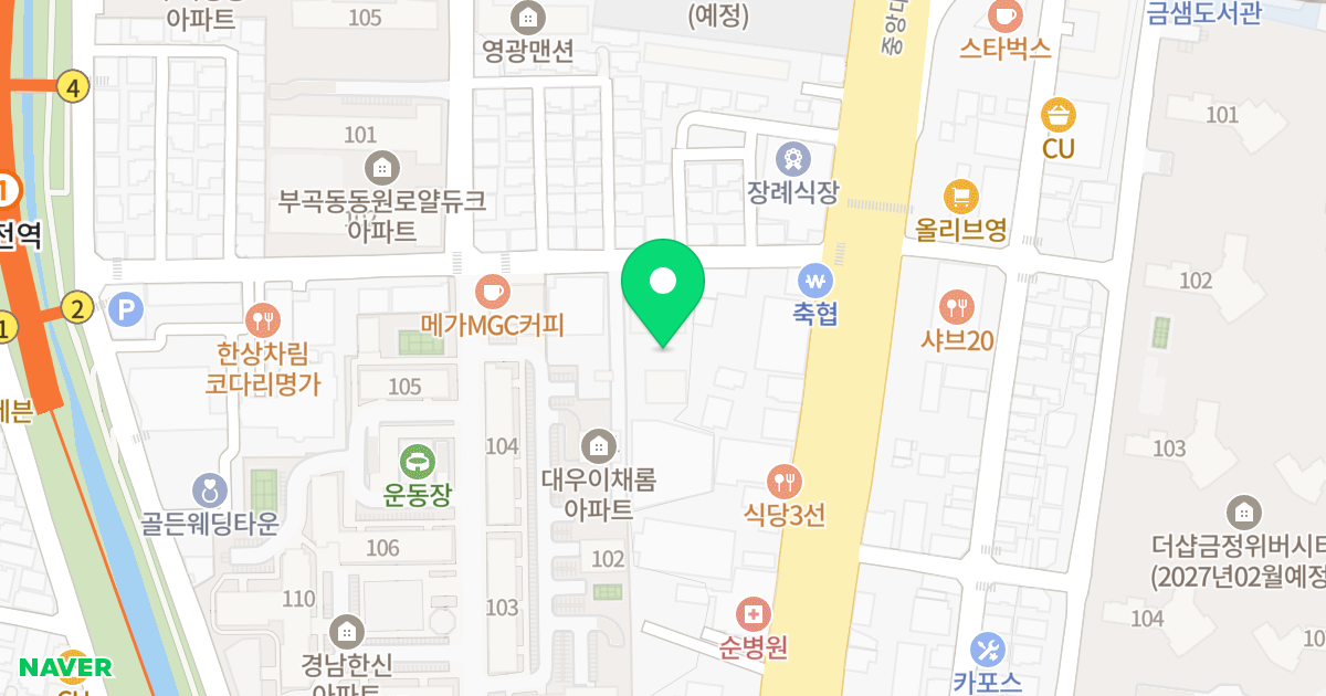 부곡동삼백크라시앙 위치 지도 - 부산광역시 금정구 중앙대로1719번길 13