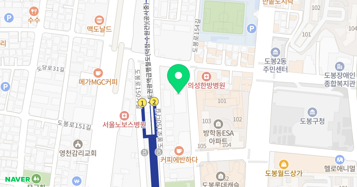 북한산현대렉시온오피스텔 위치 지도 - 서울특별시 도봉구 도봉로152길 16