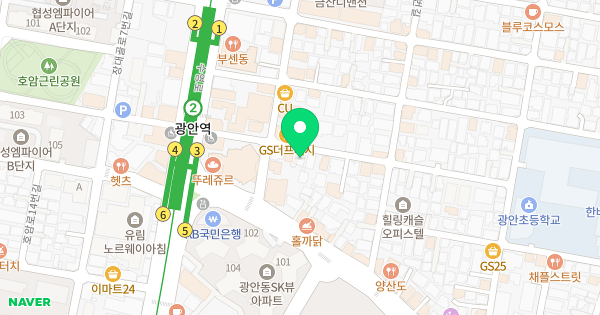 세진텔 위치 지도 - 부산광역시 수영구 수영로582번길 24