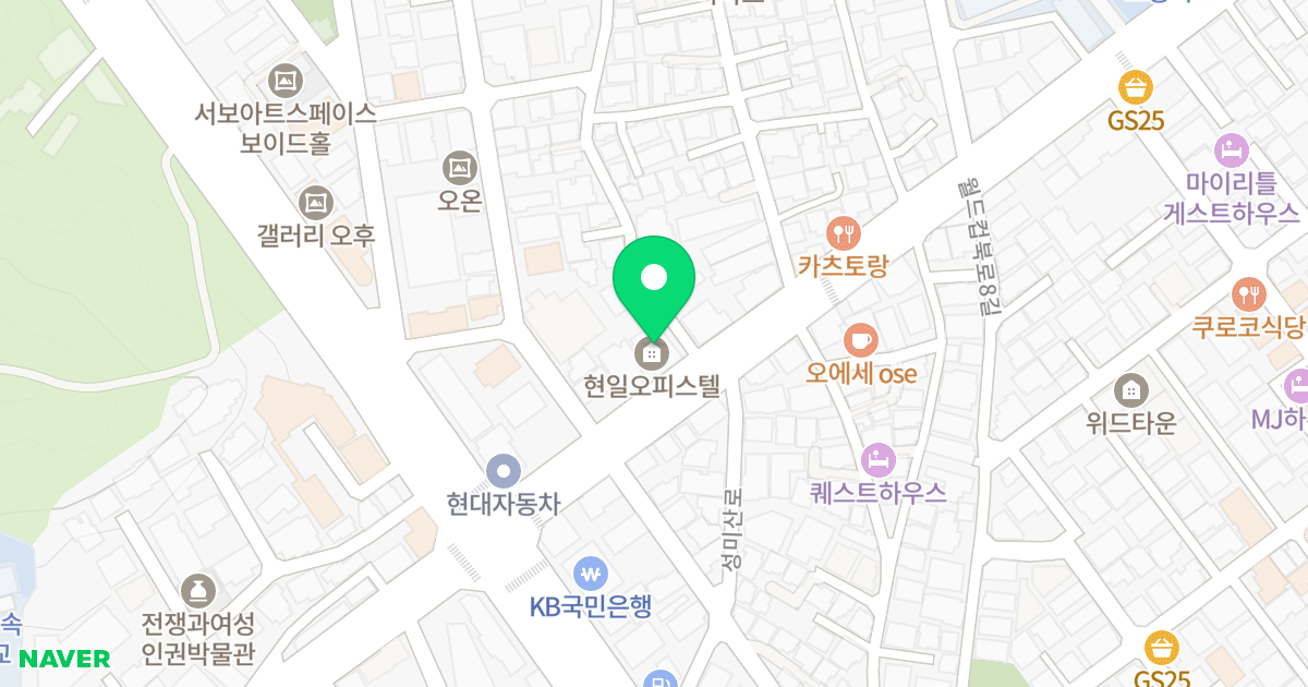 현일오피스텔 위치 지도 - 서울특별시 마포구 성미산로 87
