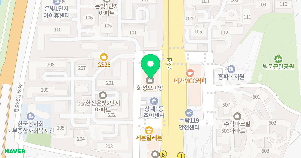 오피앙 위치 지도 - 서울특별시 노원구 동일로 1701