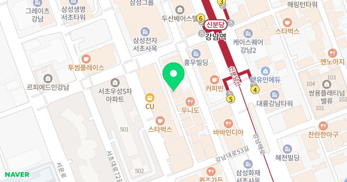 강남아르젠 위치 지도 - 서울특별시 서초구 강남대로55길 9-7