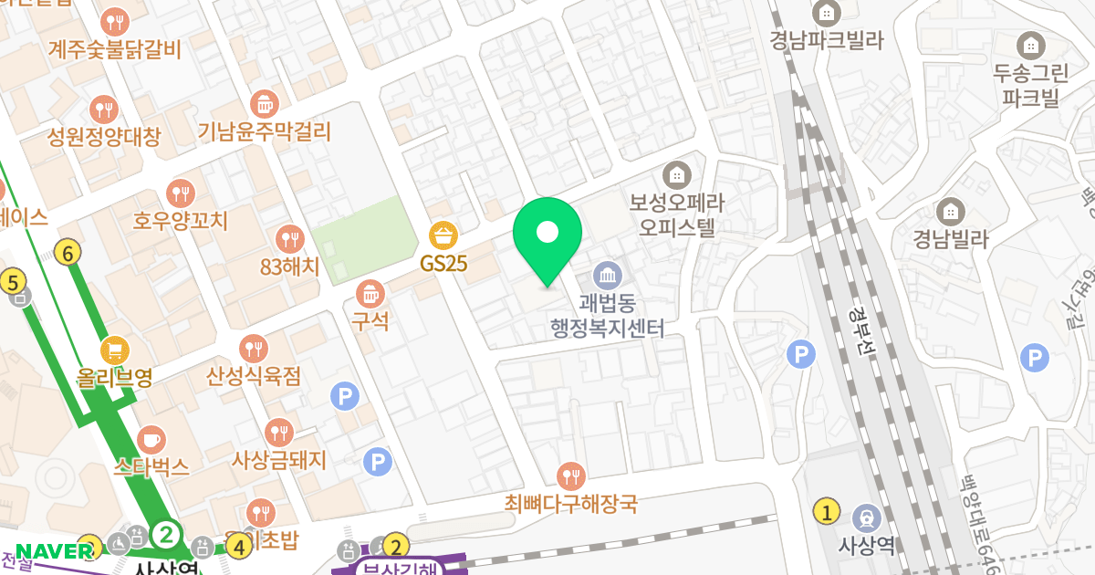 아이더블유타워 위치 지도 - 부산광역시 사상구 광장로97번길 7