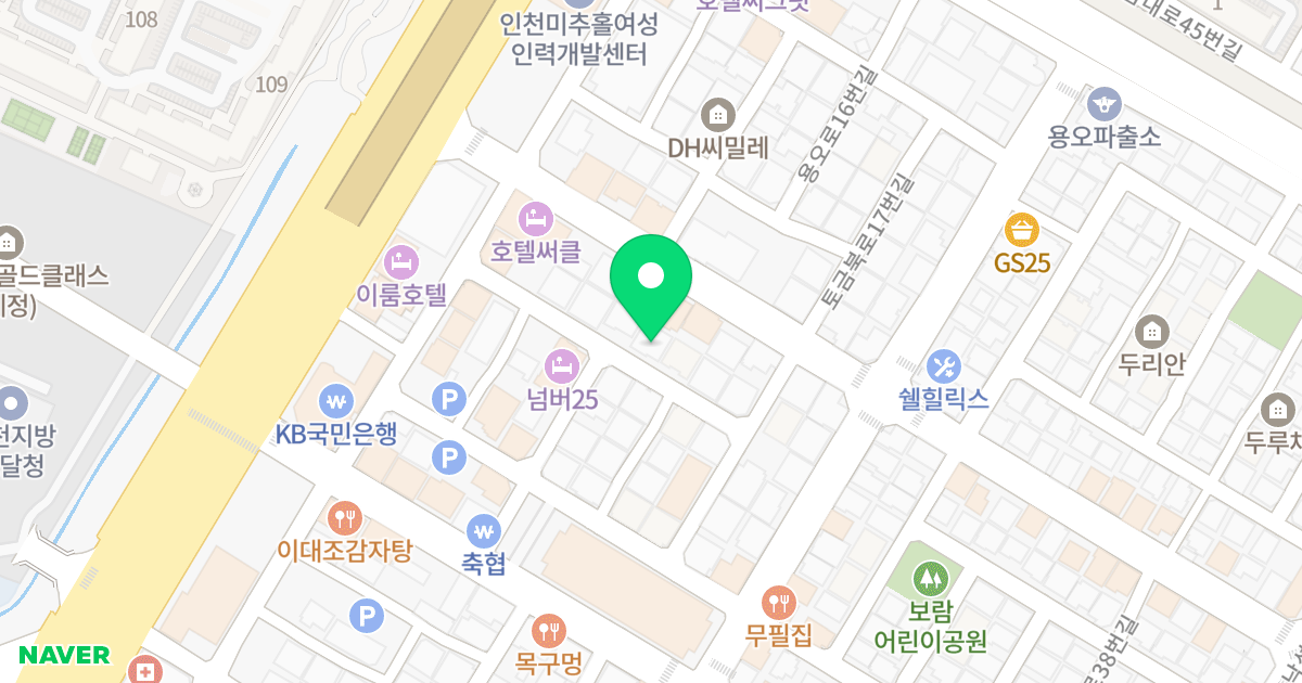 한오피스텔 위치 지도 - 인천광역시 미추홀구 토금북로18번길 8-22
