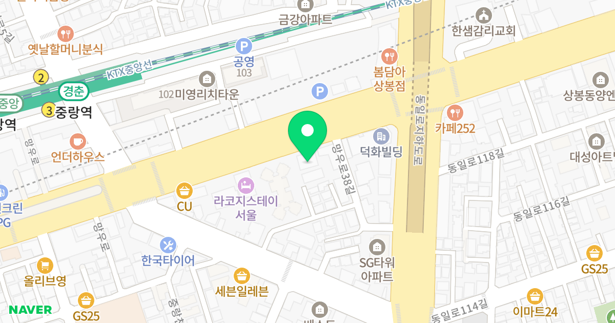 예지다움 위치 지도 - 서울특별시 중랑구 망우로 238