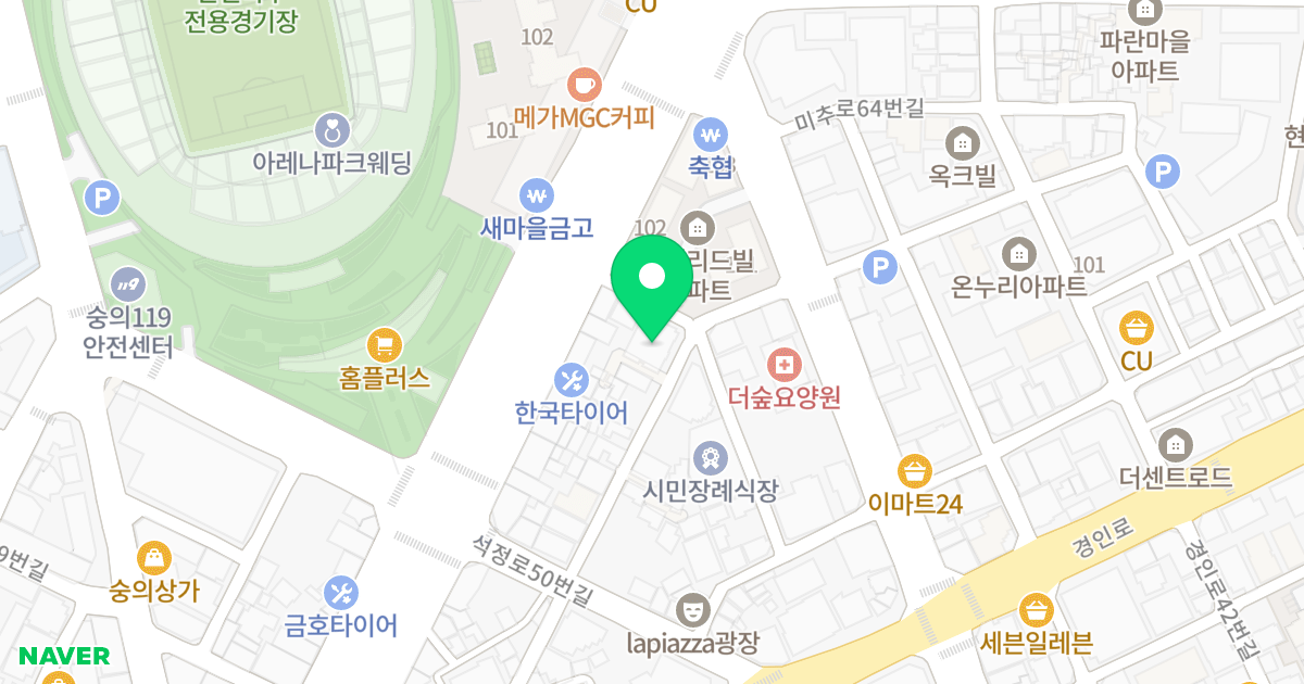 우성캐슬 위치 지도 - 인천광역시 미추홀구 경인로7번길 45