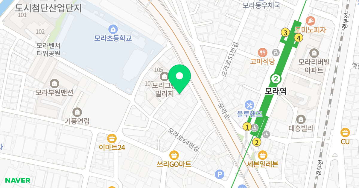 스타빌 위치 지도 - 부산광역시 사상구 모라로 54-4