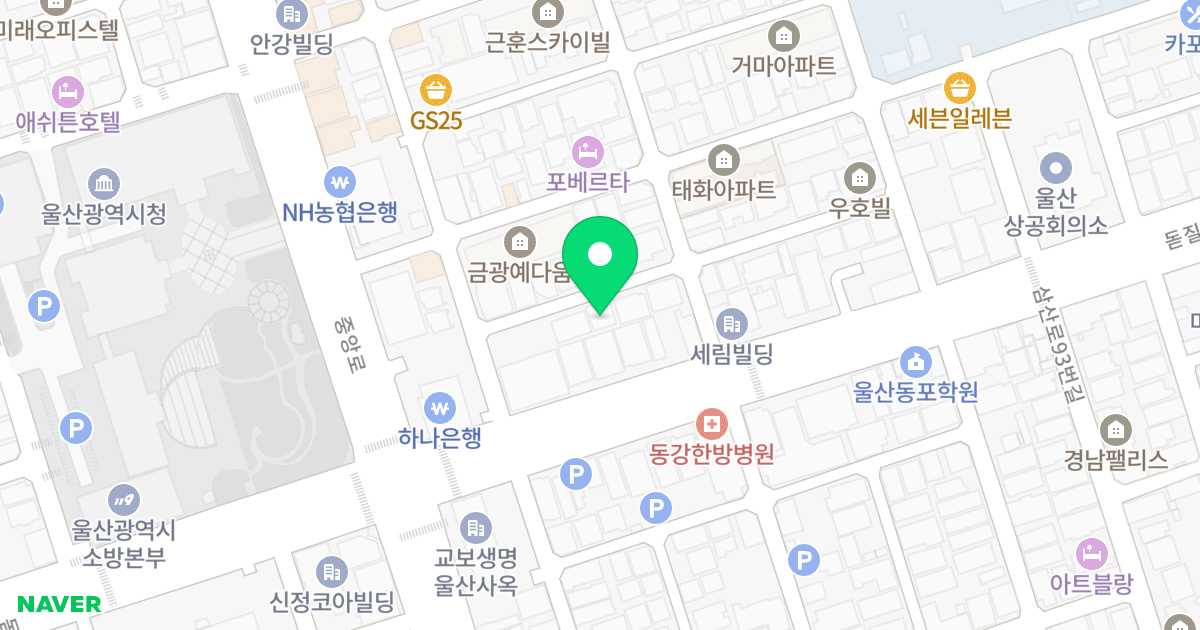 누리타운 위치 지도 - 울산광역시 남구 중앙로198번길 6-1