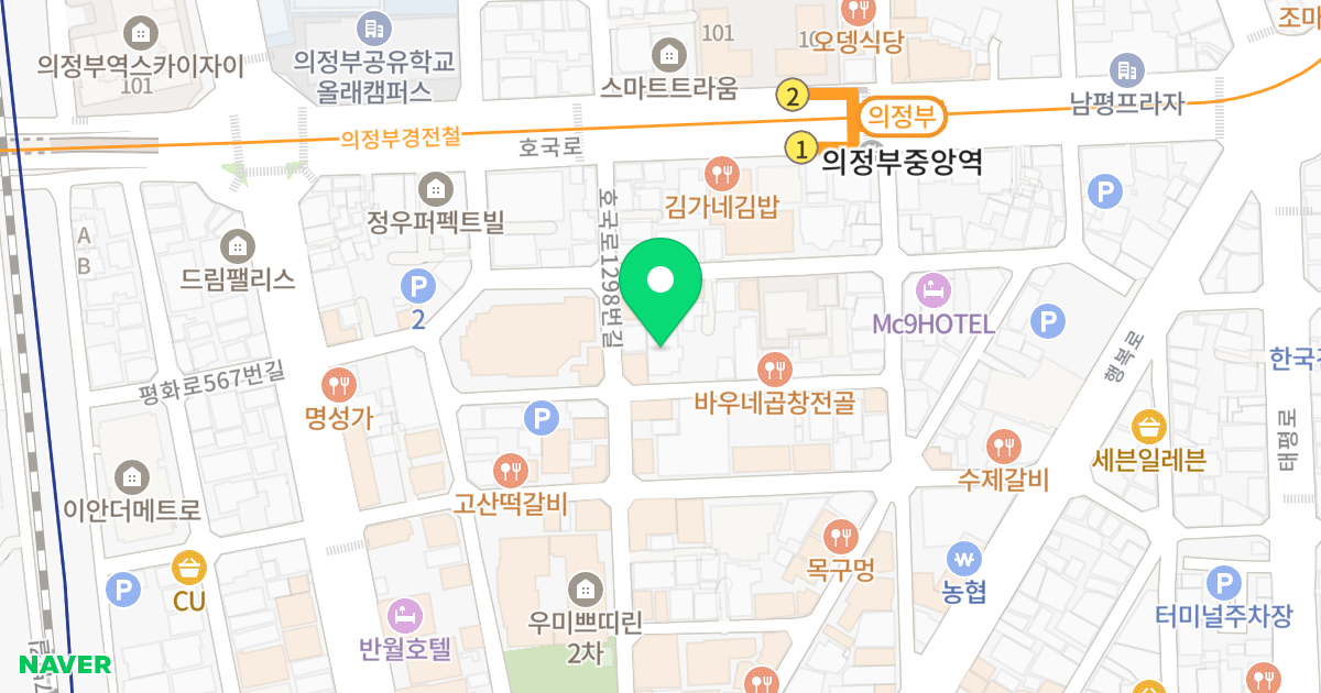 드림팰리스5차 위치 지도 - 경기도 의정부시 호국로1298번길 19-1