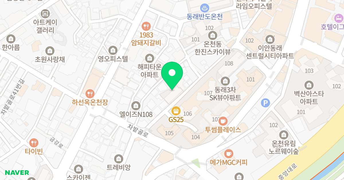 홍림그린피아 위치 지도 - 부산광역시 동래구 차밭골로20번길 19