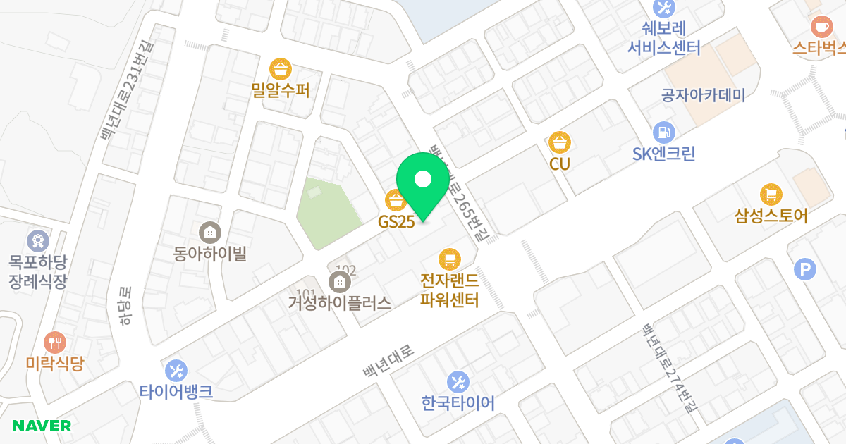 홍익인간오피스텔 위치 지도 - 전라남도 목포시 삼각로 22