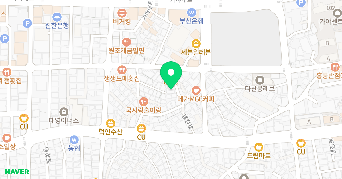 미즈 위치 지도 - 부산광역시 부산진구 냉정로233번길 27