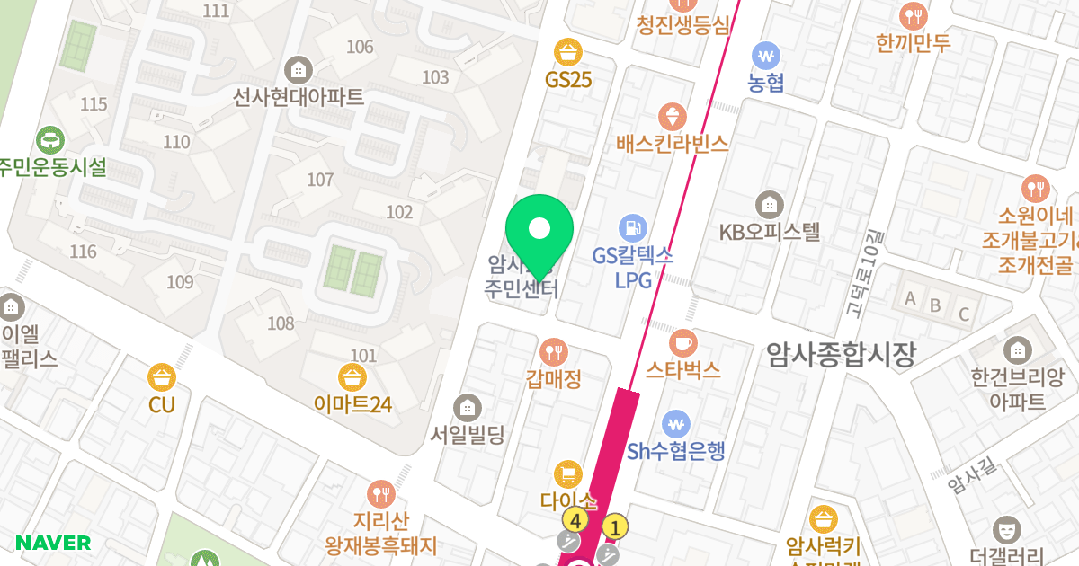 로뎀하우스 위치 지도 - 서울특별시 강동구 상암로5길 25