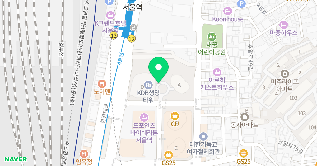 센트레빌아스테리움서울 위치 지도 - 서울특별시 용산구 한강대로 372