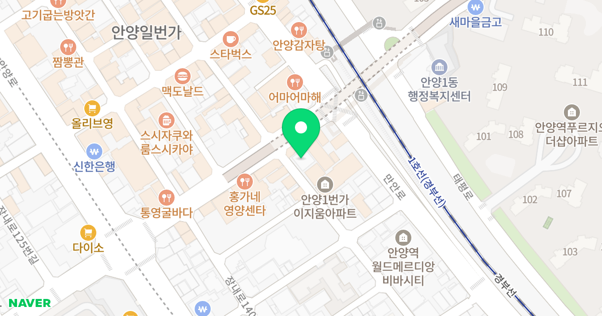 (622-14) 위치 지도 - 경기도 안양시 만안구 장내로 152