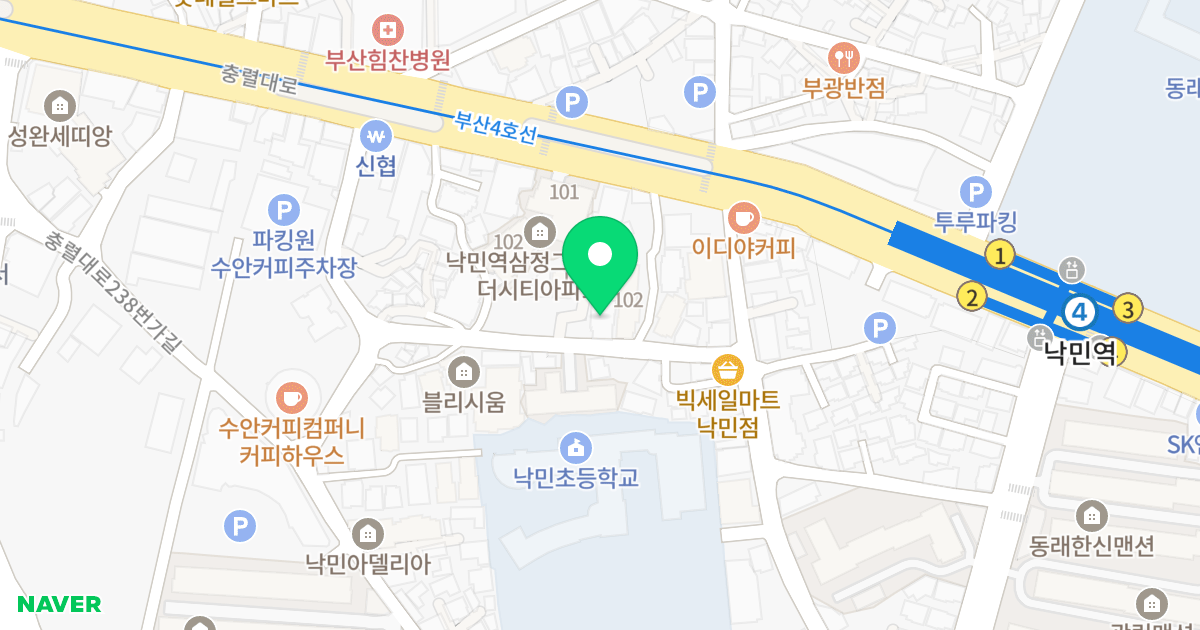해강그랜드빌 위치 지도 - 부산광역시 동래구 충렬대로256번가길 23