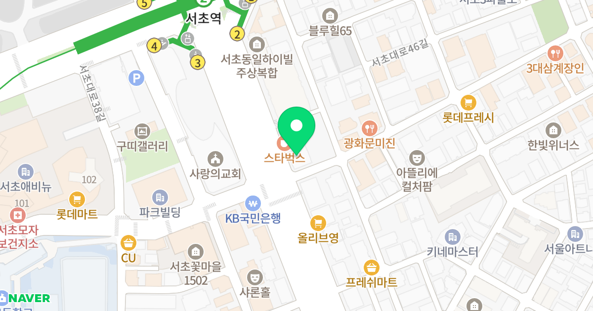 서초에스알타워 위치 지도 - 서울특별시 서초구 반포대로 114