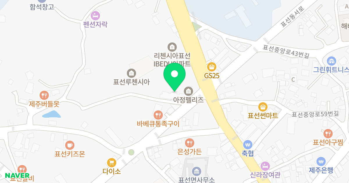 아정펠리즈 위치 지도 - 제주특별자치도 서귀포시 표선면