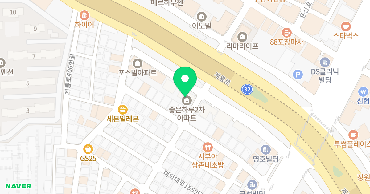 좋은하루2차 위치 지도 - 대전광역시 서구 대덕대로167번길 37