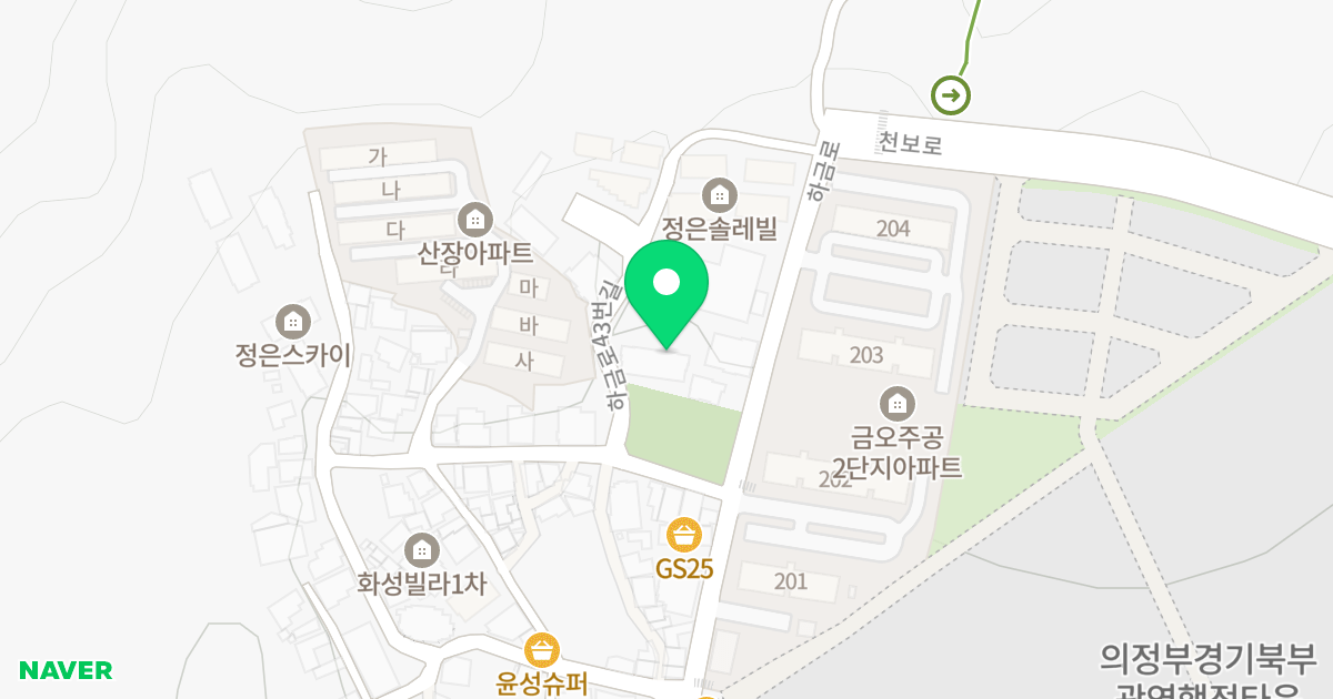 정화파크빌 위치 지도 - 경기도 의정부시 하금로43번길 12-8