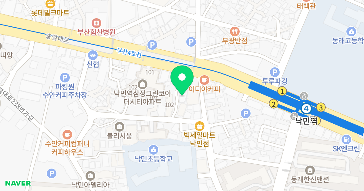 혜빈골든뷰 위치 지도 - 부산광역시 동래구 충렬대로270번길 9